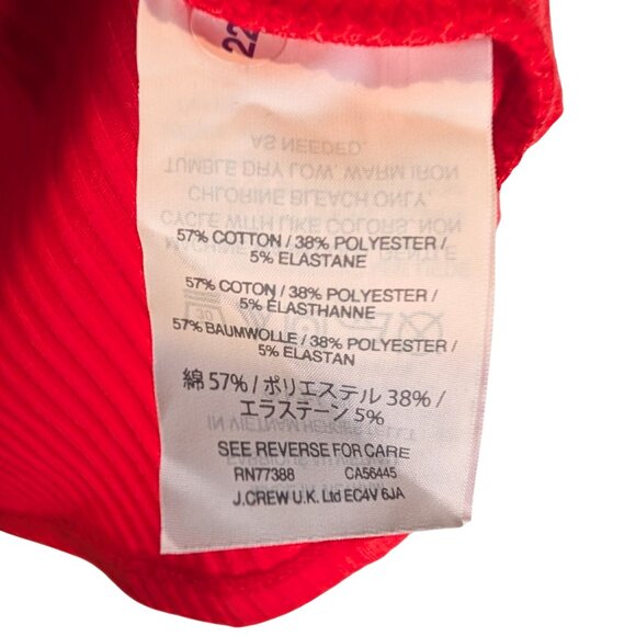 J.Crew Red Ribbed Knit Bell Sleeve Top Women's XS Long Sleeve NWT New with Tags - Picture 7 of 11